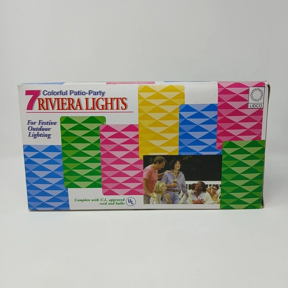 NEW Lidco Riviera Lights Blow Mold Plastic Patio Party Tiki Bar 7 Light String
